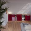 Küchenschrank für Dachschrägen R-Line Rot Hochglanz 60 cm mit 2 Schubladen, Schrankkorpus 60 cm Tiefe Vicco Bild 5