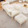 Merax Relaxsessel mit Hocker, 5-fach verstellbarer Liegesessel Lesesessel (85 × 78,5 × 112 cm, 1-St, Relaxsessel inkl. Hocker), Polstersessel mit Kissen & Massivholzbeinen, Loungesessel aus Leinen Bild 2
