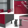 Singleküche R-Line Rot Hochglanz/Anthrazit 140 cm , AP Marmor Vicco Bild 5