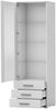 Vitrine Soho S01 (Farbe: Weiß / Weiß Hochglanz, mit weißer LED Beleuchtung) Bild 2