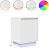 vidaXL Nachttische mit LED-Leuchten 2 Stk. Weiß 38x34x50 cm 861266 Bild 2