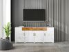Sideboard 208 x 39,5 x 80 cm mit 4 Türen und 2 Schubladen – weißer Aufbewahrungsschrank mit viel Stauraum Bild 3