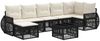 vidaXL Gartensofa-set 8 pcs Schwarz und Cremeweiß Poly-Rattan 3435493 Bild 2