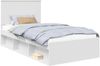 vidaXL Bettrahmen mit Kopfteil Weiß 100 x 200 cm Massives Kiefernholz 3411046 Bild 2