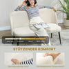Kleines Sofa modern, minimalistisch, samtartiger Bezug, hohe Beine, bis 220kg, verstellbare Füße, 127cm breit, gemütlich,Beige Bild 2