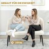 Kleines Sofa modern, minimalistisch, samtartiger Bezug, hohe Beine, bis 220kg, verstellbare Füße, 127cm breit, gemütlich,Beige Bild 3