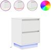 vidaXL Nachttische mit LED-Leuchten 2 Stk. Weiß 38x34x50 cm 861284 Bild 2