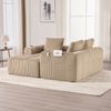 Sofa 253 x 158 x 61 cm in Khaki – modulares Kompaktsofa aus Cord mit Seitenfächern, Becherhaltern und 3 Kissen Bild 2
