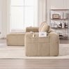 Sofa 253 x 158 x 61 cm in Khaki – modulares Kompaktsofa aus Cord mit Seitenfächern, Becherhaltern und 3 Kissen Bild 3