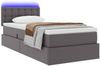vidaXL Bett mit Stauraum und LED mit LED Grau 90 x 200 cm Kunstleder 3371015 Bild 3