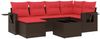 vidaXL 7-teiliges Gartensofa-Set mit Kissen, braun, Polyrattan 3220473 Bild 2