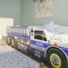 Kids Collective Autobett Kinderbett Jugendbett 80x160, Polizei mit Rausfallschutz Polizeiauto, mit Lattenrost, 160 x 80 cm, mit Matratze, Polizist Spielbett Bild 3