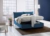 Dmora Doppelbett Amelinda, Bettkasten mit Stoffbezug, 100 % Made in Italy, Öffnung vorne, inklusive Matratze 160 x 190 cm, Blau Bild 4