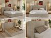 Polsterbett Bett mit Holzlattenrost Schlafzimmer Bett Doppelbett gepolstertes Kopfteil - EMORA CLASSIC - 200x200 cm - Dunkelbeige Strukture Bild 2