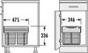 HAILO 3642-13 Abfallsorter 35 (18 + 2x8,5) Liter RAUMSPAR TANDEM ab 40 cm Schrankbreite Bild 2