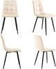 Merax Essgruppe, (Set, 5-tlg, Tisch mit 4 Stühlen), Esstisch und 4 Esszimmerstuhl Set Polsterstühle Küchetisch Marmoroptik, Beige Bild 5