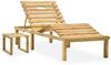 VidaXL Garten-Sonnenliege mit Tisch und Auflage, Kiefer Imprägniert Bild 2