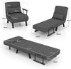 Schlafsessel Klappbares Verstellbares Schlafsofa Sofabett mit Rückenlehne Dunkelgrau Bild 3