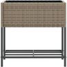 vidaXL Pflanzkübel mit Ablage Grau Poly Rattan 366389 Bild 5