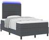 vidaXL LED Boxspringbett Dunkelgrau und Weiß 120 x 200 cm Cordstoff 3337640 Bild 3