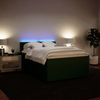 vidaXL Boxspringbett mit Matratze Dunkelgrün 140x190 cm Samt 3290031 Bild 4