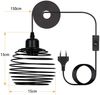 ZMH Pendelleuchte Vintage Hängelampe Industrial - Schwarz 1.5M Pendellampe Esstisch mit Schalter Stecker E27 Retro Lampenfassung 1fla. Max. 60W Hängeleuchte für Schlafzimmer Wohnzimmer Küche Restaurant Bild 4