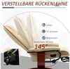 HOMCOM Relaxsessel mit Fußstütze aus Kunstleder, 360° Drehstuhl mit Holzfuß (Liegesessel, 1-St, Fernsehsessel), für Wohnzimmer, Büro, Cremeweiß Bild 4