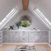 Kommode unter Schräge Rion Beton 60x81.6 cm ohne Schräge mit 2 Türen Vicco Bild 3