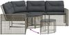 vidaXL Gartensofa in L-Form mit Kissen und Fußbank Grau Poly Rattan 365895 Bild 5