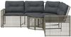 vidaXL Gartensofa in L-Form mit Kissen und Fußbank Grau Poly Rattan 365895 Bild 3
