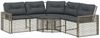 vidaXL Gartensofa in L-Form mit Kissen und Fußbank Grau Poly Rattan 365895 Bild 2