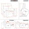 M MCombo Fernsehsessel mit Aufstehhilfe Elektrisch, mit Massage & Heizung, Relaxsessel mit Liegefunktion bis 145°, 7252 (Stoff, Dunkelgrau) Bild 3