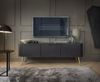 Selsey 'Zova' TV-Schrank mit 3 Türen, schwarz mit goldenen Beinen, 56 x 168 x 39 cm Bild 2