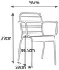 Vente-unique - MIRMANDE Garden dining set Metall Grün - B 59 cm x H 79 cm x L 56 cm Bild 4