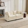 Sofa Modulsofa mit großer Sitzfläche, Chenille-Bezug, Beige, ergonomische Rückenpolster, flexibel kombinierbar,75*195*84 cm Bild 5