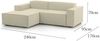 Dmora Sofa mit Halbinsel Assurte, modulares Sofa mit linker Chaiselongue, modernes Stoffsofa, 100 % Made in Italy, 240 x 170 x 70 cm, Beige Bild 3