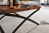 Couchtisch WL5.595 63 x 39 x 63 cm Sheesham Massivholz / Metall Sofatisch, Design Wohnzimmertisch Industrial Style, Stubentisch Braun/Schwarz, Designer Kaffeetisch massiv, Tisch quadratisch Bild 5