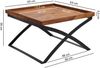 Couchtisch WL5.595 63 x 39 x 63 cm Sheesham Massivholz / Metall Sofatisch, Design Wohnzimmertisch Industrial Style, Stubentisch Braun/Schwarz, Designer Kaffeetisch massiv, Tisch quadratisch Bild 4