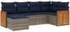 vidaXL 6-teiliges Gartensofa-Set mit Kissen, grau, Polyrattan 3227860 Bild 2