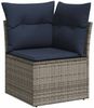 vidaXL 6-teiliges Gartensofa-Set mit Kissen, grau, Polyrattan 3227860 Bild 4