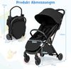 Kinderwagen klappbar Reisebuggy mit Liegefunktion Kinderbuggy tragbar mit verstellbarer Rückenlehne Schwarz Bild 2