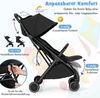 Kinderwagen klappbar Reisebuggy mit Liegefunktion Kinderbuggy tragbar mit verstellbarer Rückenlehne Schwarz Bild 4
