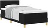 vidaXL Boxspringbett mit Kissen mit Kopfteil Schwarz 90 x 200 cm Stoff 3338890 Bild 2