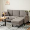L-förmiges Ecksofa 166x118x77 cm Antique Dark Grey, modular mit Chaiselongue & Baumwoll-Leinen Bild 4