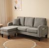 L-förmiges Ecksofa 166x118x77 cm Antique Dark Grey, modular mit Chaiselongue & Baumwoll-Leinen Bild 5