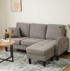 L-förmiges Ecksofa 166x118x77 cm Antique Dark Grey, modular mit Chaiselongue & Baumwoll-Leinen Bild 4