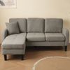 L-förmiges Ecksofa 166x118x77 cm Antique Dark Grey, modular mit Chaiselongue & Baumwoll-Leinen Bild 2