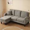 L-förmiges Ecksofa 166x118x77 cm Antique Dark Grey, modular mit Chaiselongue & Baumwoll-Leinen Bild 3