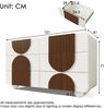 Merax Kommode mit 6 Schubladen & geschwungenem Design, Elegantes Sideboard in Weiß mit schokoladenfarbenen Holzleisten, Leise Schiebe-Schubladen & Kippsicherung Bild 4