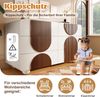 Merax Kommode mit 6 Schubladen & geschwungenem Design, Elegantes Sideboard in Weiß mit schokoladenfarbenen Holzleisten, Leise Schiebe-Schubladen & Kippsicherung Bild 3